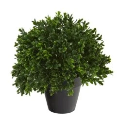 10-in Boxwood Topiary Artificial Plant UV Resistant (Indoor/Outdoor)