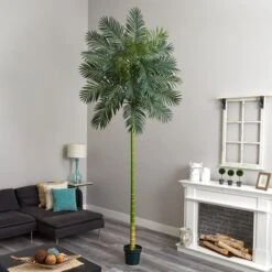 10-ft Golden Cane Artificial Palm Tree | Tall Faux Tropical Decor -Eds Plant Shop 10 golden cane artificial palm tree tall faux tropical decor 281044