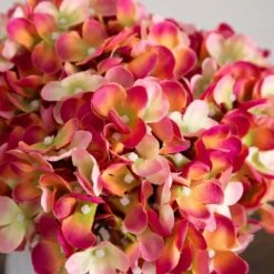 11-in Artificial Hydrangea Arrangement In White Metal Vase -Eds Plant Shop 11 artificial hydrangea arrangement in white metal vase 223796