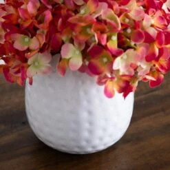 11-in Artificial Hydrangea Arrangement In White Metal Vase -Eds Plant Shop 11 artificial hydrangea arrangement in white metal vase 569255