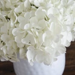 11-in Artificial Hydrangea Arrangement In White Metal Vase -Eds Plant Shop 11 artificial hydrangea arrangement in white metal vase 989707