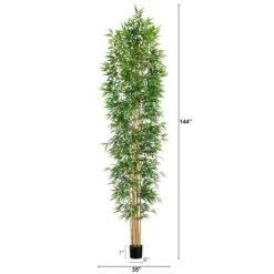 12-ft Artificial Bamboo Tree With Real Bamboo Trunks -Eds Plant Shop 12 artificial bamboo tree with real bamboo trunks 181783
