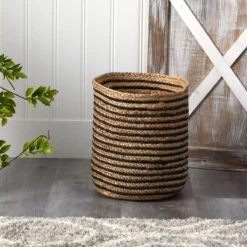 13.5-in Handmade Natural Jute Planter -Eds Plant Shop 135 handmade natural jute planter 475495