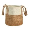 14-in Boho Chic Basket Natural Cotton And Jute With Handles -Eds Plant Shop 14 boho chic basket natural cotton and jute with handles 355314