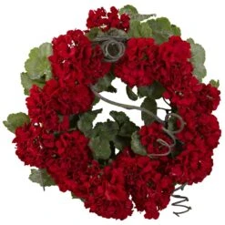 17-in Artificial Geranium Wreath | Bold Floral Door Décor -Eds Plant Shop 17 artificial geranium wreath bold floral door decor 956130