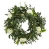 18-in Eucalyptus And Camellia Double Ring Artificial Wreath With Twig Base -Eds Plant Shop 18 eucalyptus and camellia double ring artificial wreath with twig base 539987