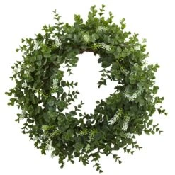 18-in Eucalyptus Double Ring Wreath W/Twig Base 7 18-in Eucalyptus Double Ring Wreath W/Twig Base -Eds Plant Shop 18 eucalyptus double ring wreath wtwig base 769498