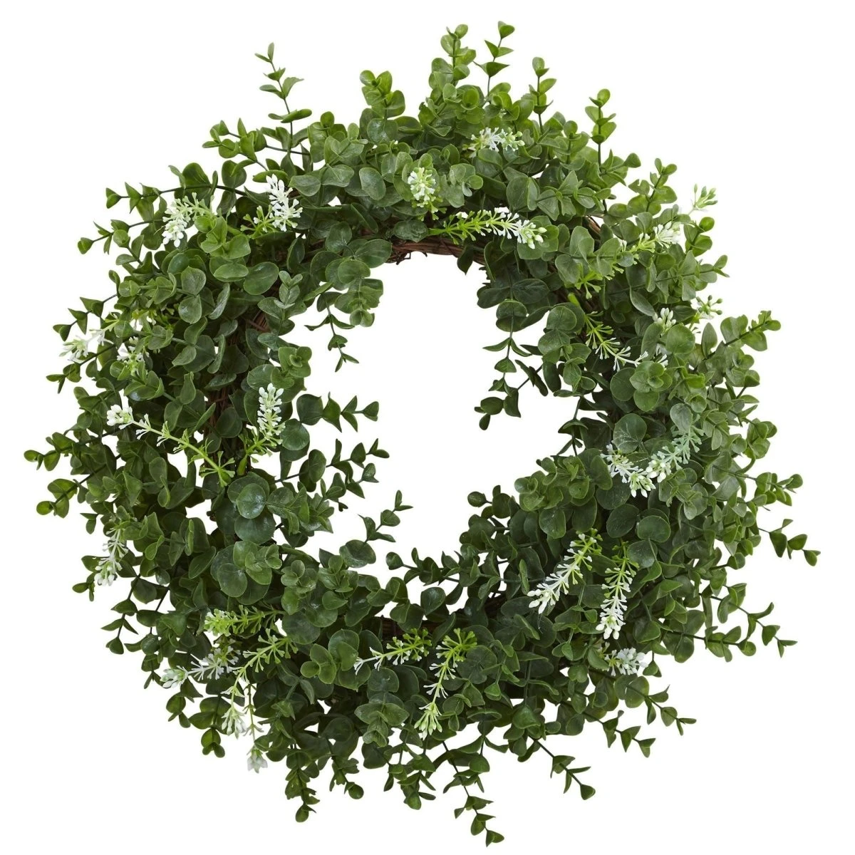 18-in Eucalyptus Double Ring Wreath W/Twig Base 5 18-in Eucalyptus Double Ring Wreath W/Twig Base - Image 3