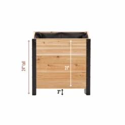 18" X 24" Cedar Planter Box – 24" Tall | Raised Garden Bed -Eds Plant Shop 18 x 24 planter box 24 tall 872223