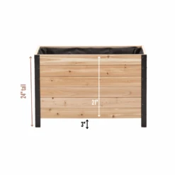 18" X 36" Cedar Planter Box – 24" Tall Raised Garden Bed -Eds Plant Shop 18 x 36 planter box 24 tall 174777