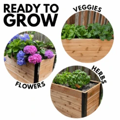 18" X 48" Cedar Planter Box – 24" Tall | Food-Safe Elevated Garden Bed -Eds Plant Shop 18 x 48 planter box 24 tall 303236
