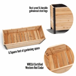 18" X 48" Cedar Planter Box – 24" Tall | Food-Safe Elevated Garden Bed -Eds Plant Shop 18 x 48 planter box 24 tall 581264