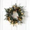 20-in Flocked Mixed Pine Christmas Wreath With LED Lights, Pine Cones & Berries -Eds Plant Shop 20 flocked mixed pine christmas wreath with led lights pine cones berries 952661