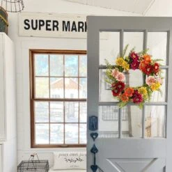 20-in Mixed Flower Wreath | Vibrant Summer & Autumn Décor -Eds Plant Shop 20 mixed flower wreath vibrant summer autumn decor 353365