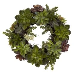 20-in Succulent Wreath | Timeless Elegance With Magnolia Blooms -Eds Plant Shop 20 succulent wreath timeless elegance with magnolia blooms 583683