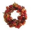 24-in Autumn Maple Artificial Fall Wreath With Berries & Pinecones -Eds Plant Shop 24 autumn maple artificial fall wreath with berries pinecones 429749