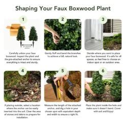 3-ft UV-Resistant Artificial Boxwood Topiary With Ground Stake – Set Of 2 -Eds Plant Shop 3 uv resistant artificial boxwood topiary with ground stake set of 2 3822939