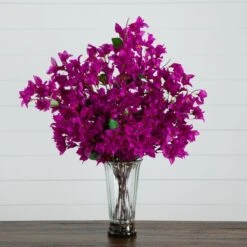 30-in Artificial Bougainvillea Arrangement In Glass Vase