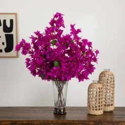 30-in Artificial Bougainvillea Arrangement In Glass Vase 14 30-in Artificial Bougainvillea Arrangement In Glass Vase -Eds Plant Shop 30 artificial bougainvillea arrangement in glass vase 572772