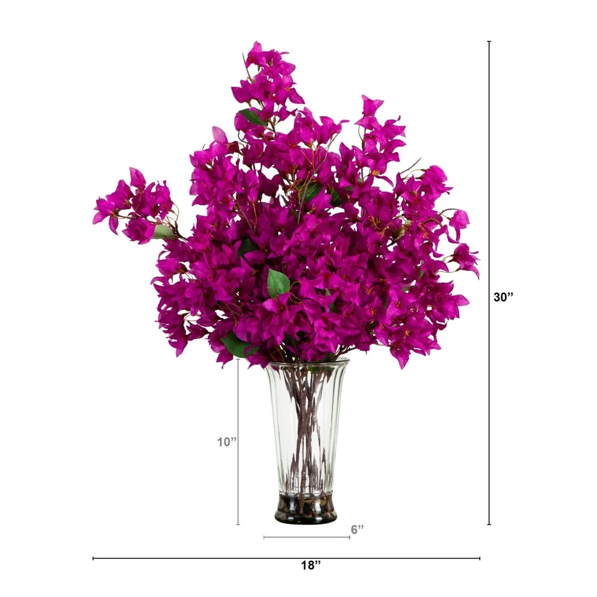 30-in Artificial Bougainvillea Arrangement In Glass Vase 7 30-in Artificial Bougainvillea Arrangement In Glass Vase - Image 5