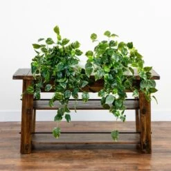 36-in UV Resistant Artificial Pothos Hanging Plant – Set Of 2 | Indoor/Outdoor Faux Greenery -Eds Plant Shop 36 uv resistant artificial pothos hanging plant set of 2 indooroutdoor faux greenery 737416