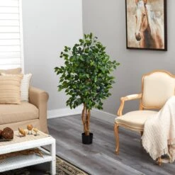 4-ft Ficus Auriculata Artificial Silk Tree – Lifelike Faux Tree With 504 Leaves -Eds Plant Shop 4 ficus auriculata artificial silk tree lifelike faux tree with 504 leaves 121854