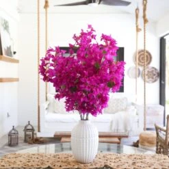 40-in Artificial Purple Bougainvillea Arrangement With Vase -Eds Plant Shop 40 artificial purple bougainvillea arrangement with vase 169323