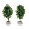 4.5-ft Artificial Ficus Tree With Double Trunk In Cotton & Jute Basket – DIY Kit (Set Of 2)