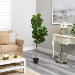 4.5-ftFiddle Leaf Fig Artificial Tree -Eds Plant Shop 45 fiddle leaf fig artificial tree 520522