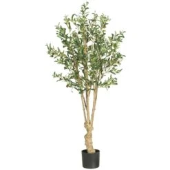 5-ft Mediterranean Olive Silk Tree – Lifelike Faux Foliage In Nursery Planter -Eds Plant Shop 5 ft mediterranean olive silk tree lifelike faux foliage in nursery planter 9999002