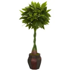 5-ft Money Artificial Tree In Decorative Planter – Lifelike Faux Tree