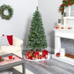 6-ft Wisconsin Slim Snow Tip Pine Tree – Compact Elegance For Holiday Cheer -Eds Plant Shop 6 wisconsin slim snow tip pine tree compact elegance for holiday cheer 736502