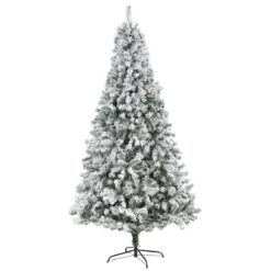 8-ft Flocked Rock Springs Spruce Artificial Christmas Tree