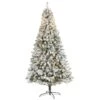 8-ft Flocked Rock Springs Spruce Artificial Christmas Tree With 500 Clear LED Lights & 1186 Bendable Branches -Eds Plant Shop 8 flocked rock springs spruce artificial christmas tree with 500 clear led lights 1186 bendable branches 681202