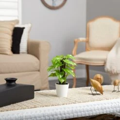 9-in Artificial Pothos Plant In White Planter (Real Touch) -Eds Plant Shop 9 artificial pothos plant in white planter real touch 156858