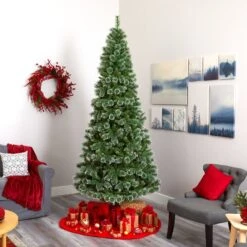 9-ft Slim Snow Tip Pine Tree – A Tall, Festive Elegance For Any Space -Eds Plant Shop 9 slim snow tip pine tree a tall festive elegance for any space 637285