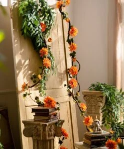 Artificial Dahlia Flower Vine 59" Long -Eds Plant Shop artificial dahlia flower vine 59 long 631098