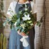 20" Tall Artificial Flower Bouquet - Clematis And Rose In Greenery -Eds Plant Shop artificial flower bouquet clematis flower in greenery 20 tall 783325