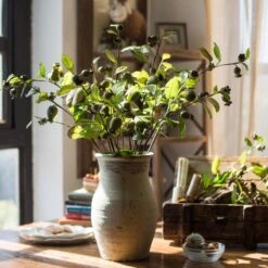 Artificial Fruit Green Papaya Stem 24" Tall Silk Plant -Eds Plant Shop artificial fruit green papaya stem 24 tall silk plant 850849