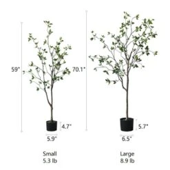 Green Leaf Faux Tree In Pot – 5′ & 6′ Handmade Silk Plant -Eds Plant Shop artificial green leaf faux tree in pot 890871