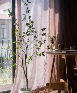 Green Leaf Faux Tree In Pot – 5′ & 6′ Handmade Silk Plant -Eds Plant Shop artificial green leaf faux tree in pot 969086