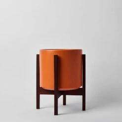 Ceramic Cylinder Planter By Solid Goods With Optional Mahogany Stand -Eds Plant Shop ceramic cylinder planter by solid goods with optional mahogany stand 3343918