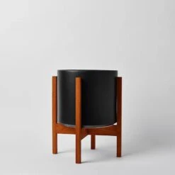 Ceramic Cylinder Planter By Solid Goods With Optional Mahogany Stand -Eds Plant Shop ceramic cylinder planter by solid goods with optional mahogany stand 4351824