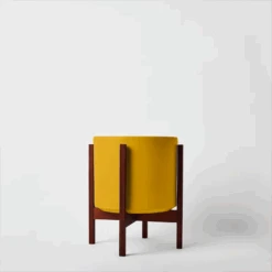 Ceramic Cylinder Planter By Solid Goods With Optional Mahogany Stand -Eds Plant Shop ceramic cylinder planter by solid goods with optional mahogany stand 4782984