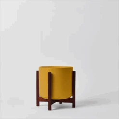 Ceramic Cylinder Planter By Solid Goods With Optional Mahogany Stand -Eds Plant Shop ceramic cylinder planter by solid goods with optional mahogany stand 5405437