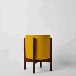 Ceramic Cylinder Planter By Solid Goods With Optional Mahogany Stand -Eds Plant Shop ceramic cylinder planter by solid goods with optional mahogany stand 5734357