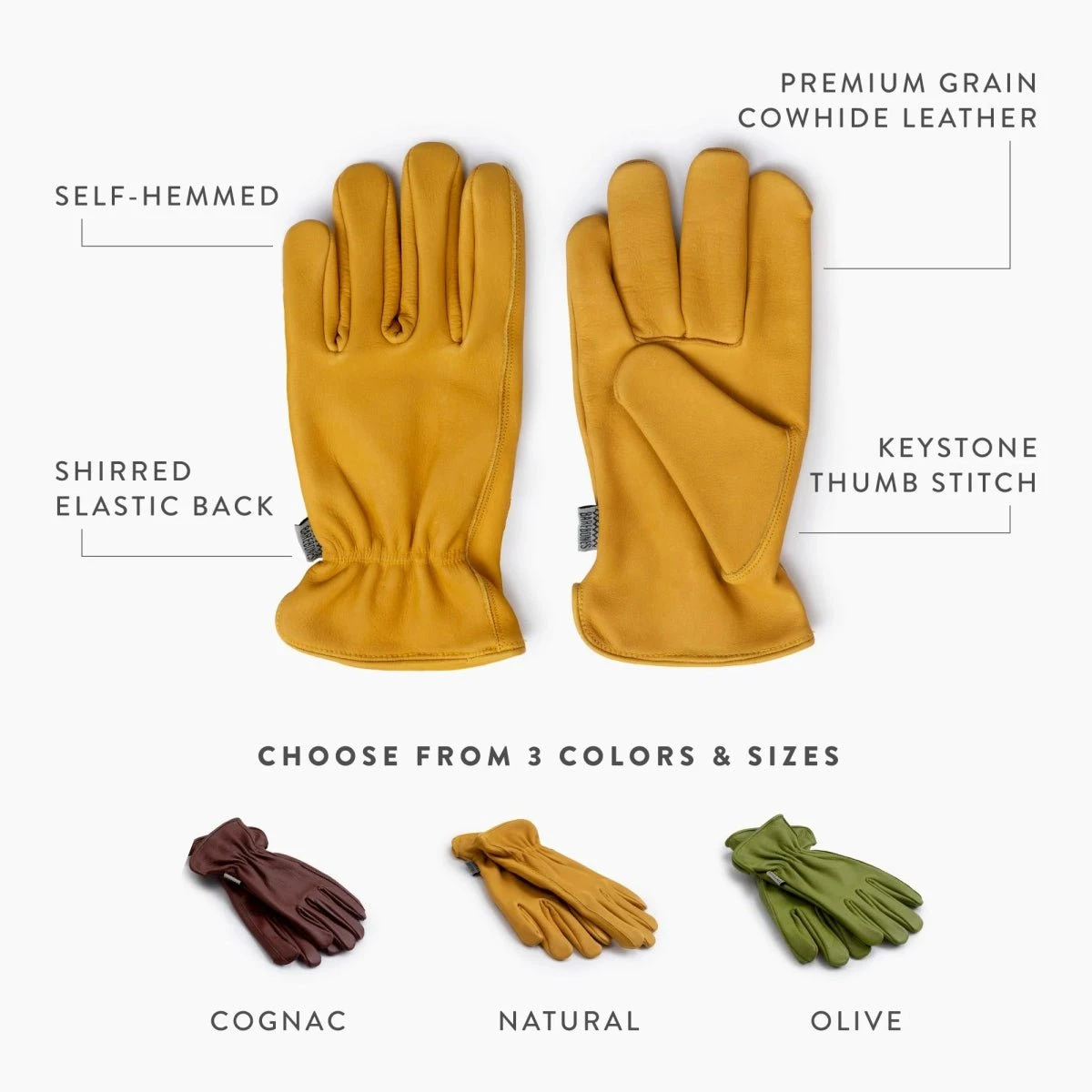 Barebones Classic Work & Gardening Glove: Mustard 4 Barebones Classic Work & Gardening Glove: Mustard - Image 2