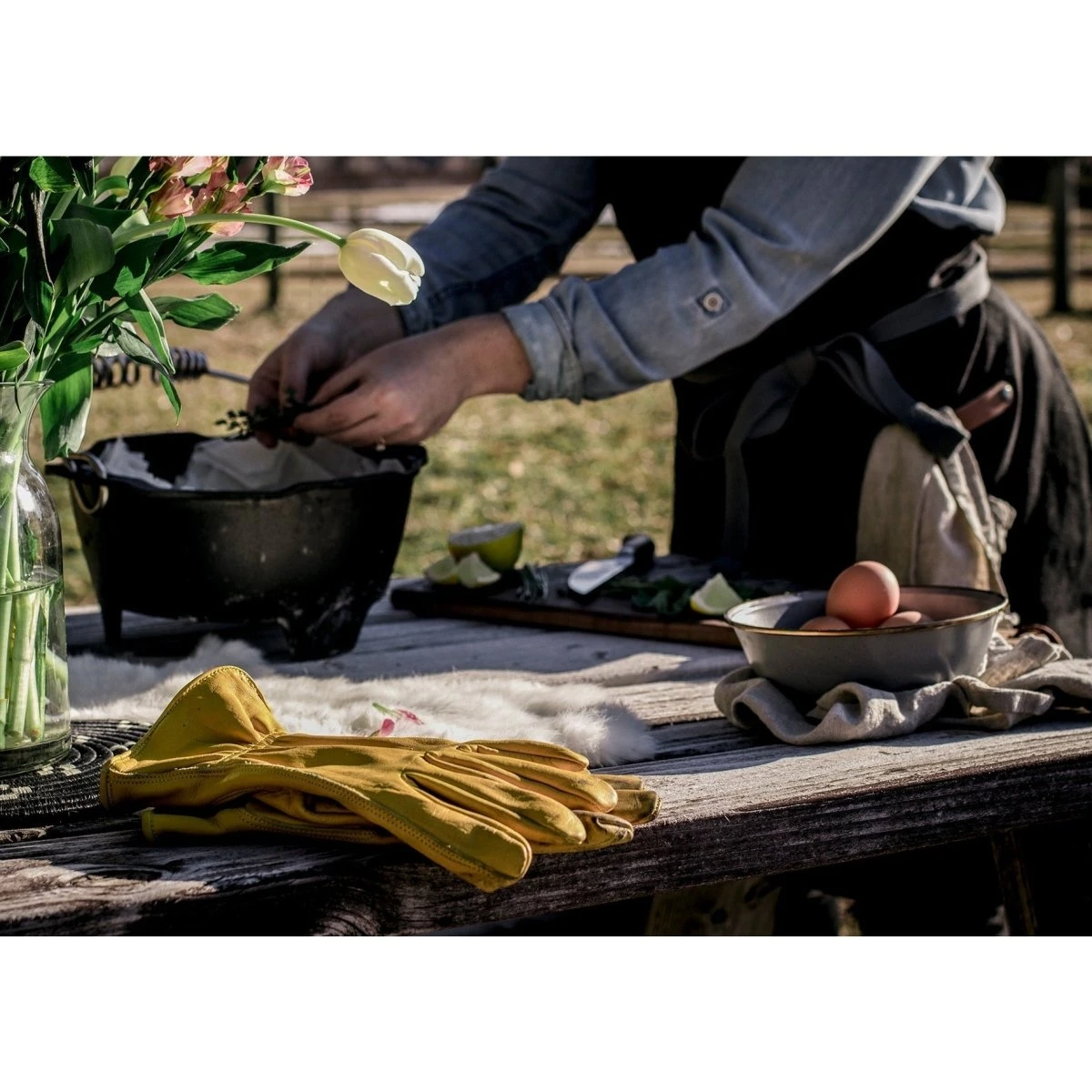 Barebones Classic Work & Gardening Glove: Mustard 7 Barebones Classic Work & Gardening Glove: Mustard - Image 5