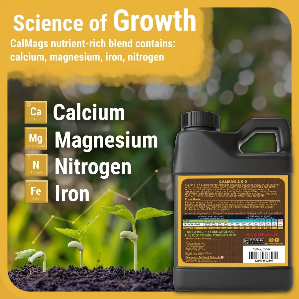 Cronk Nutrients CalMag 2-0-0 | Calcium, Magnesium & Iron Plant Supplement 4 Cronk Nutrients CalMag 2-0-0 | Calcium, Magnesium & Iron Plant Supplement - Image 2
