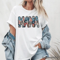 Daisy Floral Mama T-Shirt, Colorful Retro White Tee For Stylish And Cheerful Women -Eds Plant Shop daisy floral mama t shirt colorful retro white tee for stylish and cheerful women 800314